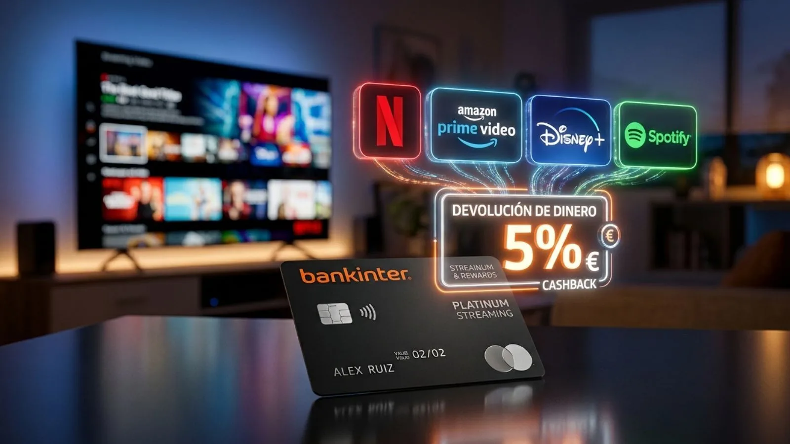 Bankinter lanza tarjeta con 5% de cashback en suscripciones de streaming y beneficios para viajeros